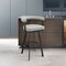 Armen Living Nolagam Swivel Counter Stool in Black Metal with Light Gray Faux Leather 840254335585 - alternate 10